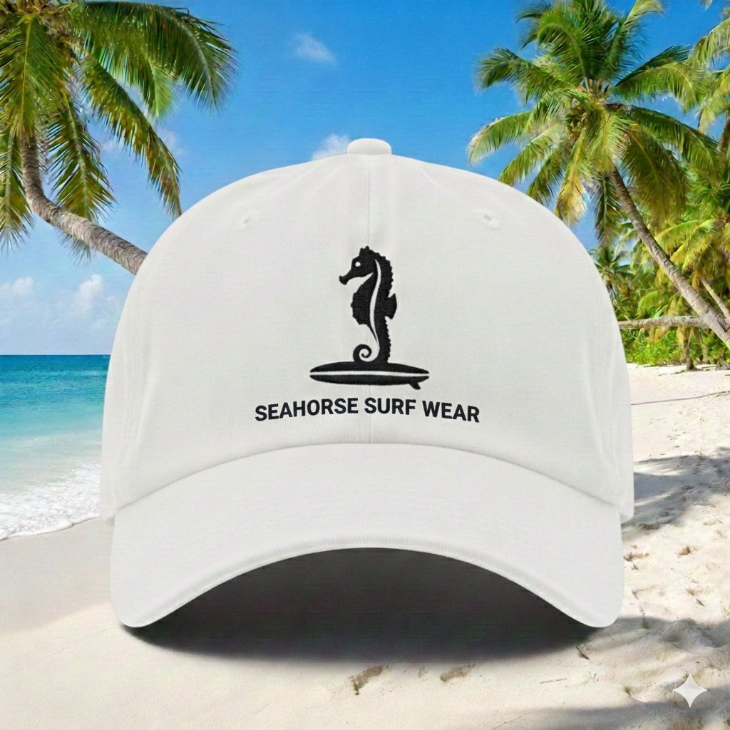 Seahorse Surf Wear Velcro Back Baseball Hat
