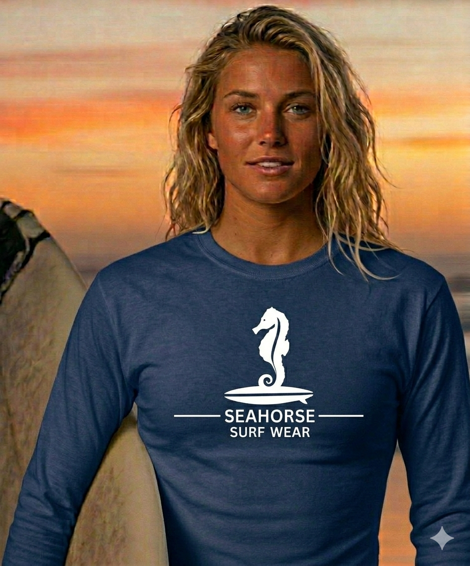 Seahorse performance navy long sleeve