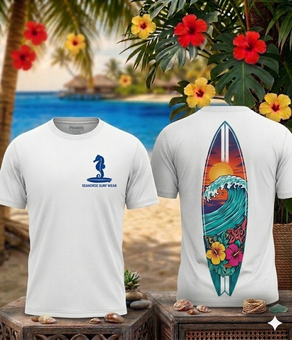Hawaiian Wave - High Performance 50+ UPF Sun protection short sleeve shirt